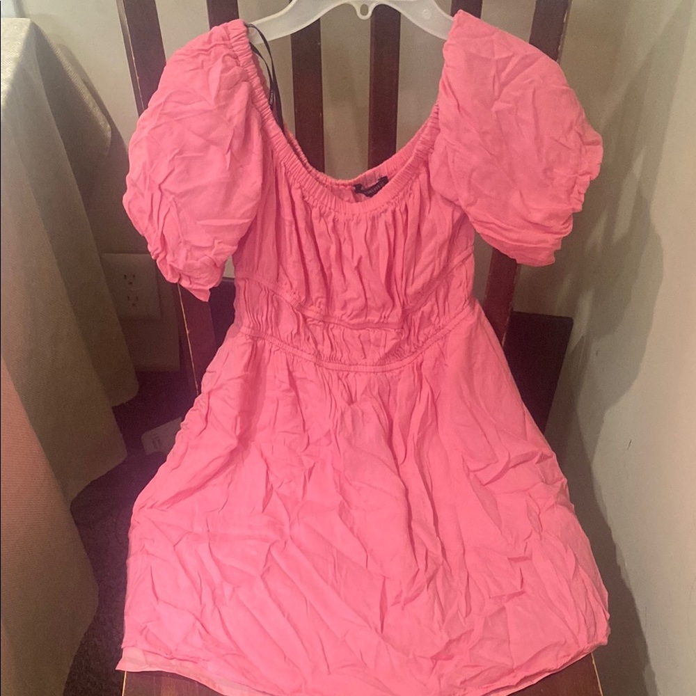 Pink Puff Sleeve Dress